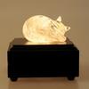 Memorial Sleeping Cat
Clear glass and ashes, 3 inches in diameter approximately.